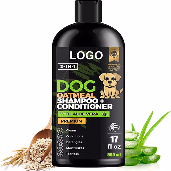 ボディウォッシュ ペットシャンプー 犬のクリーニング用 ノミダニ治療 プライベートラベル カスタマイズ 2 in 1 500ml 犬用シャンプーとコンディショナー